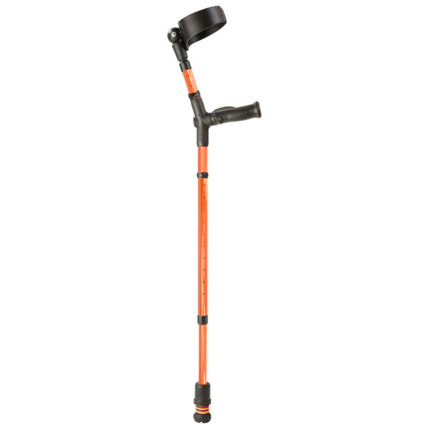 Flexyfoot Comfort Grip Double Adjustable Crutch - Orange - Right