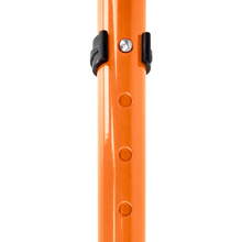Load image into Gallery viewer, FLEXYFOOT COMFORT GRIP DOUBLE ADJUSTABLE CRUTCH - ORANGE - RIGHT 