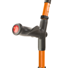 Load image into Gallery viewer, FLEXYFOOT COMFORT GRIP DOUBLE ADJUSTABLE CRUTCH - ORANGE - RIGHT 
