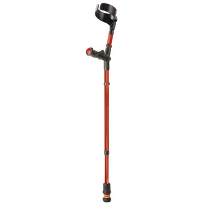 Flexyfoot Comfort Grip Double Adjustable Crutch - Red - Left 