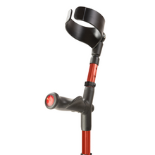 Load image into Gallery viewer, Flexyfoot Comfort Grip Double Adjustable Crutch - Red - Left 