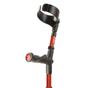 Flexyfoot Comfort Grip Double Adjustable Crutch - Red - Left 