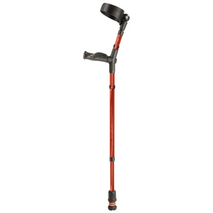 Flexyfoot Comfort Grip Double Adjustable Crutch - Red - Left 