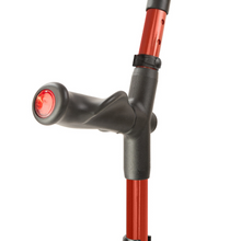 Load image into Gallery viewer, Flexyfoot Comfort Grip Double Adjustable Crutch - Red - Left 