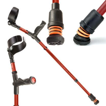 Flexyfoot Comfort Grip Double Adjustable Crutch - Red - Right 