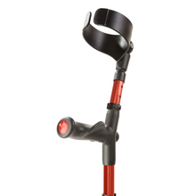 Load image into Gallery viewer, Flexyfoot Comfort Grip Double Adjustable Crutch - Red - Right 