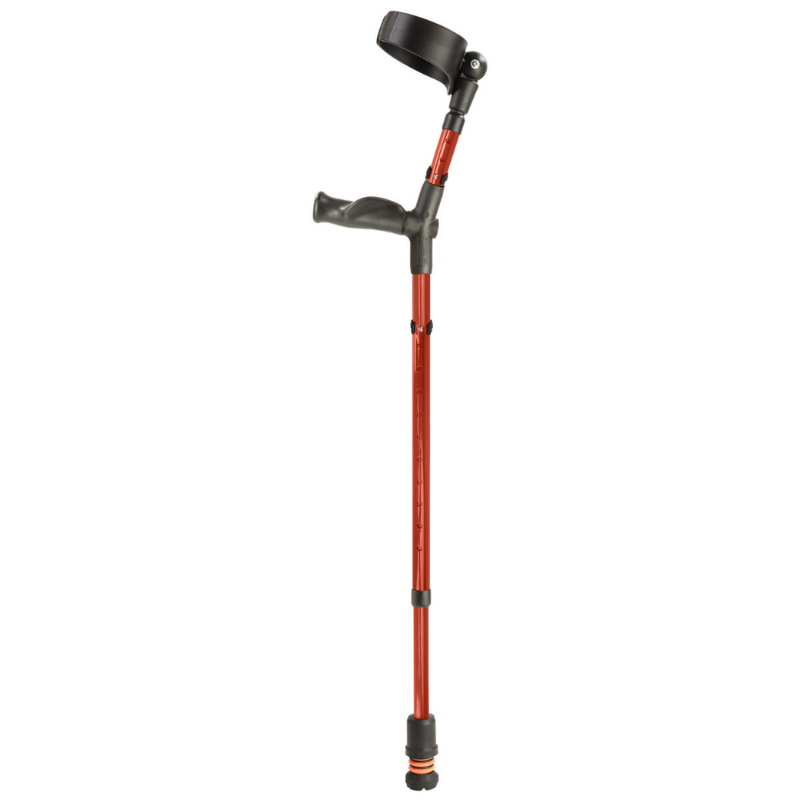 Flexyfoot Comfort Grip Double Adjustable Crutch - Red - Right 