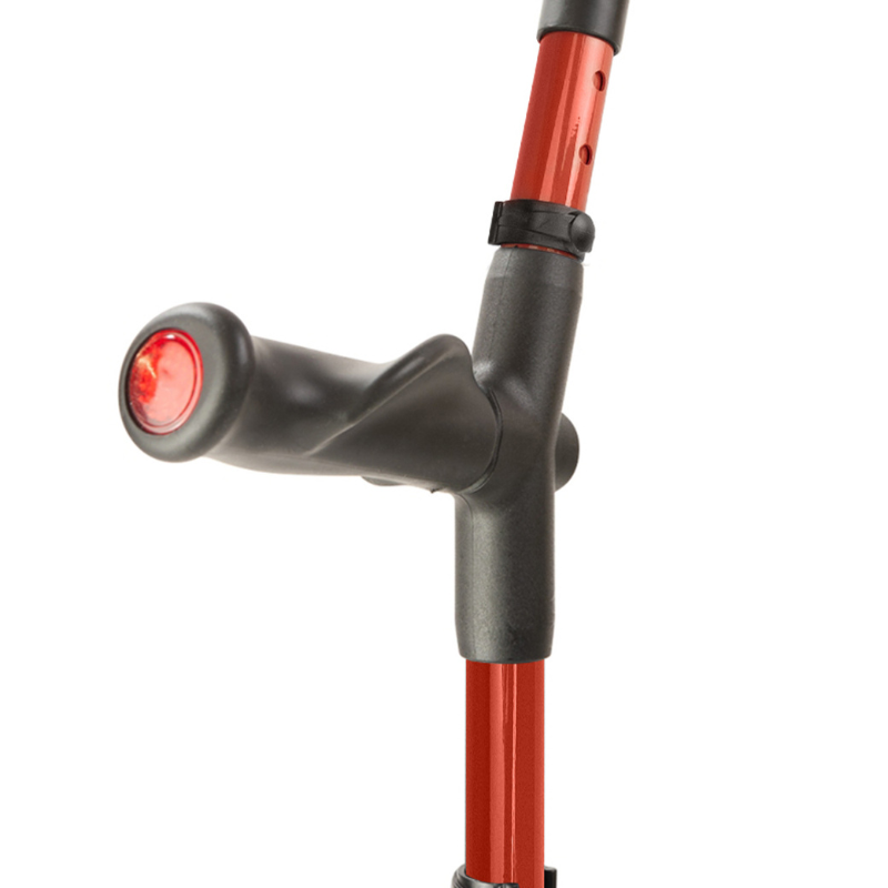 Flexyfoot Comfort Grip Double Adjustable Crutch - Red - Right 