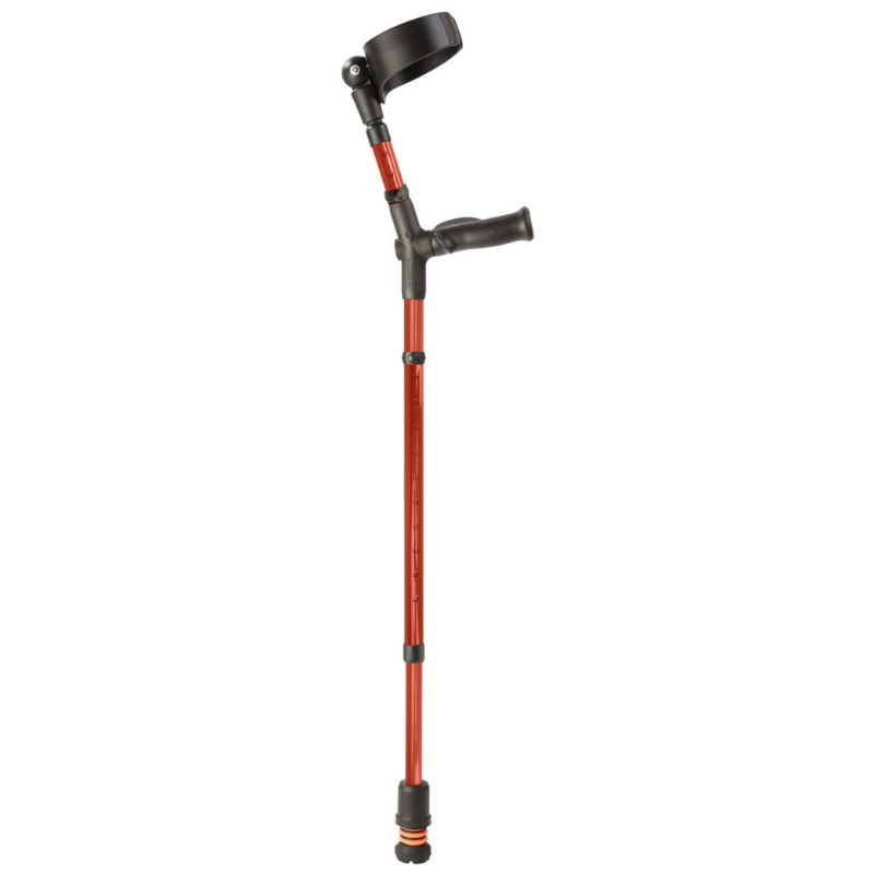 Flexyfoot Comfort Grip Double Adjustable Crutch - Red - Right 