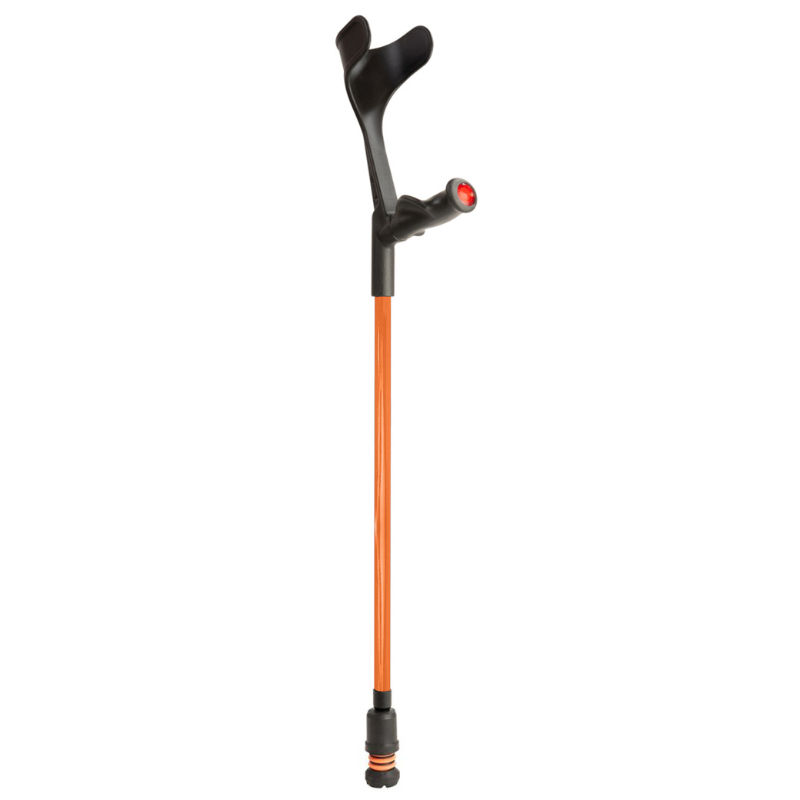 Flexyfoot Comfort Grip Open Cuff Crutch - Orange - Left