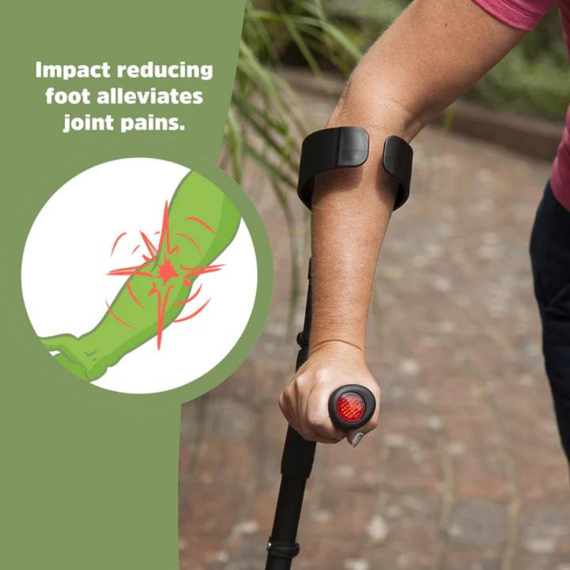 Flexyfoot Comfort Grip Open Cuff Crutch - Orange - Left