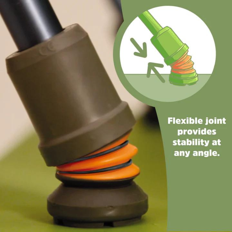 Flexyfoot Comfort Grip Open Cuff Crutch - Orange - Left