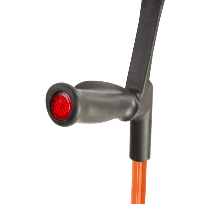 Flexyfoot Comfort Grip Open Cuff Crutch - Orange - Left