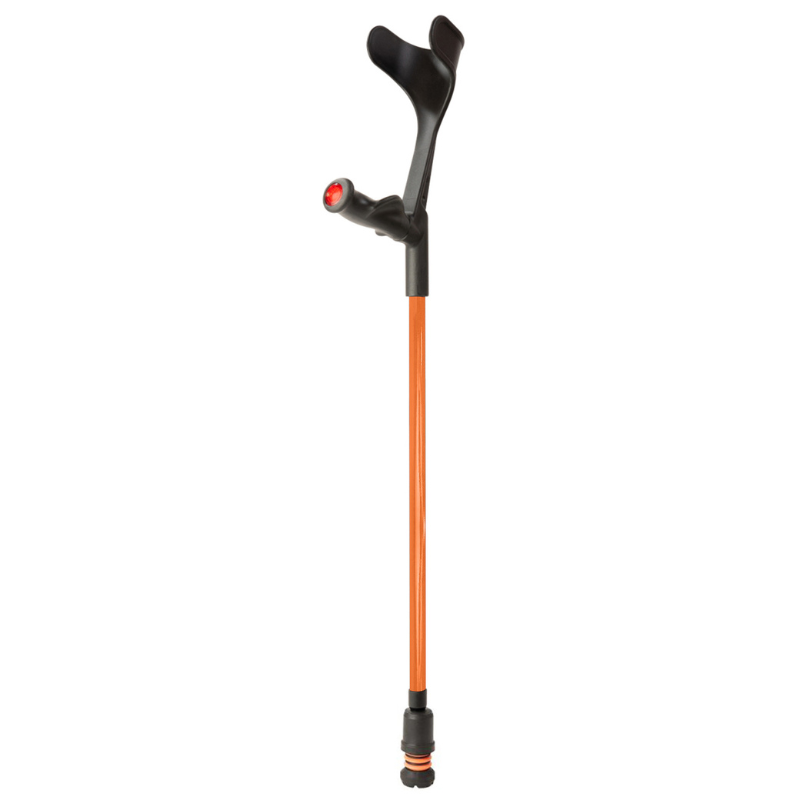 Flexyfoot Comfort Grip Open Cuff Crutch - Orange - Right