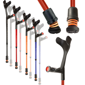 Flexyfoot Comfort Grip Open Cuff Crutch - Red - Right