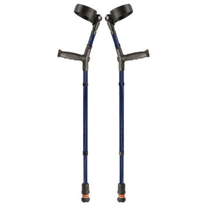 FLEXYFOOT SOFT GRIP DOUBLE ADJUSTABLE CRUTCH - BLUE