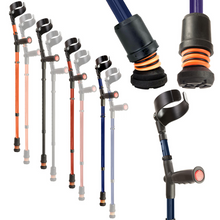 Load image into Gallery viewer, FLEXYFOOT SOFT GRIP DOUBLE ADJUSTABLE CRUTCH - BLUE