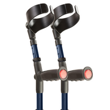 Load image into Gallery viewer, FLEXYFOOT SOFT GRIP DOUBLE ADJUSTABLE CRUTCH - BLUE