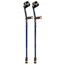 Load image into Gallery viewer, FLEXYFOOT SOFT GRIP DOUBLE ADJUSTABLE CRUTCH - BLUE