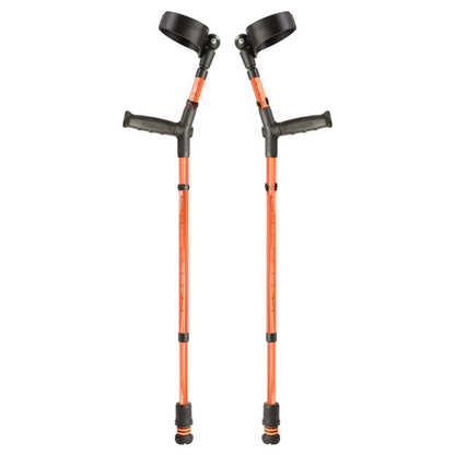 Flexyfoot Soft Grip Double Adjustable Crutch - Orange
