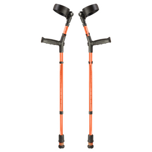 Flexyfoot Soft Grip Double Adjustable Crutch - Orange