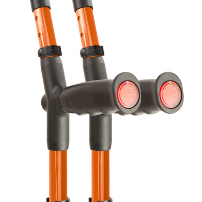 Flexyfoot Soft Grip Double Adjustable Crutch - Orange