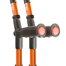 Load image into Gallery viewer, Flexyfoot Soft Grip Double Adjustable Crutch - Orange