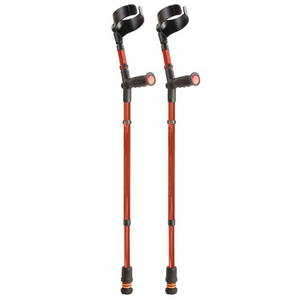 Flexyfoot Soft Grip Double Adjustable Crutch - Red