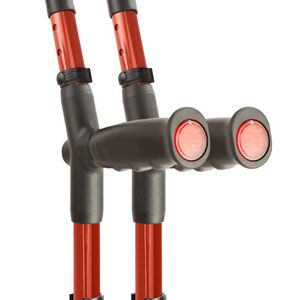 Flexyfoot Soft Grip Double Adjustable Crutch - Red