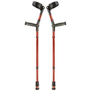 Flexyfoot Soft Grip Double Adjustable Crutch - Red