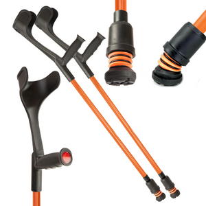 Flexyfoot Soft Grip Open Cuff Crutch - Orange