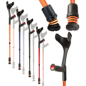 Flexyfoot Soft Grip Open Cuff Crutch - Orange