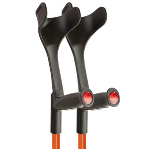 Flexyfoot Soft Grip Open Cuff Crutch - Orange