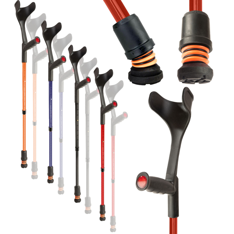 Flexyfoot Soft Grip Open Cuff Crutch - Red
