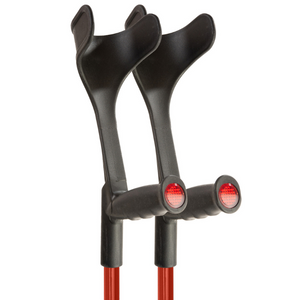 Flexyfoot Soft Grip Open Cuff Crutch - Red