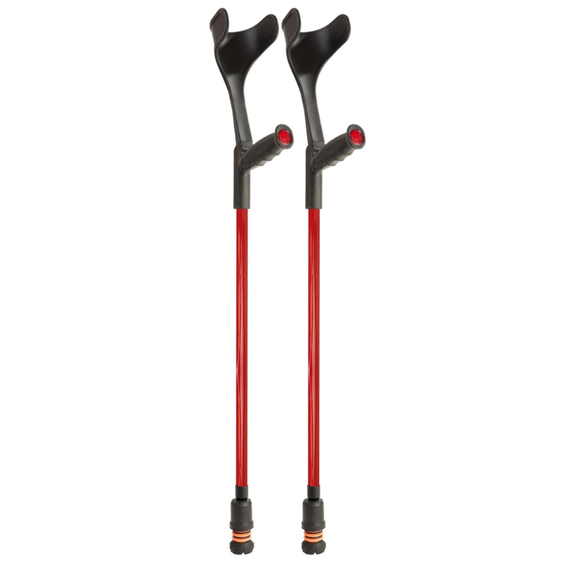 Flexyfoot Soft Grip Open Cuff Crutch - Red