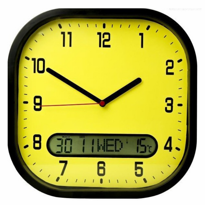 High Contrast Day-Date Wall Clock 30cm