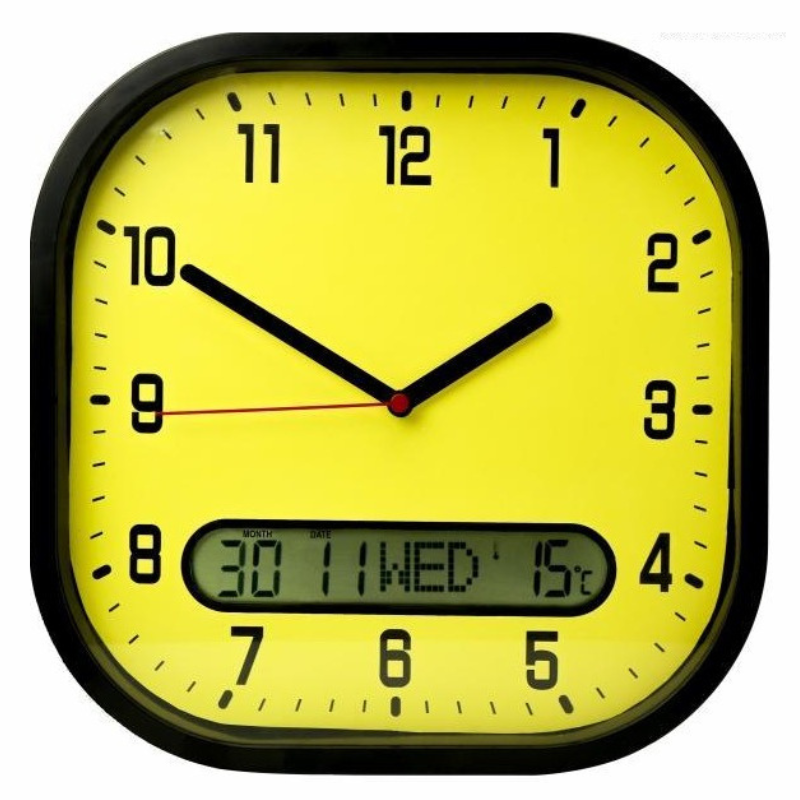 High Contrast Day-Date Wall Clock 30cm