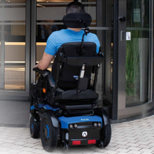 Load image into Gallery viewer, AVIVA RX20 Modulite is the perfect rear-wheel-drive powerchair for everyday mobility. Its compact base and tight turning radius make it ideal for small spaces. With a seat to floor height of only 435mm, it&#39;s perfect for positioning at tables or desks.