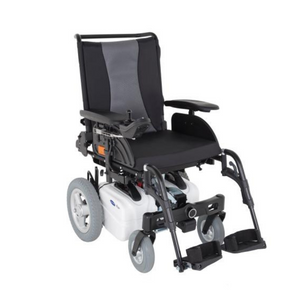 The Fox by Invacare is a powerchair that’s designed for users who want maximum independence. Its small and efficient build makes it perfect for travelling long distances, while its motors are powerful enough to make even the most challenging terrain comfortable to navigate.