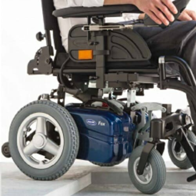 The Fox by Invacare is a powerchair that’s designed for users who want maximum independence. Its small and efficient build makes it perfect for travelling long distances, while its motors are powerful enough to make even the most challenging terrain comfortable to navigate.