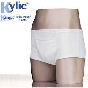 Kanga Male Pouch Pants - L White 100% cotton