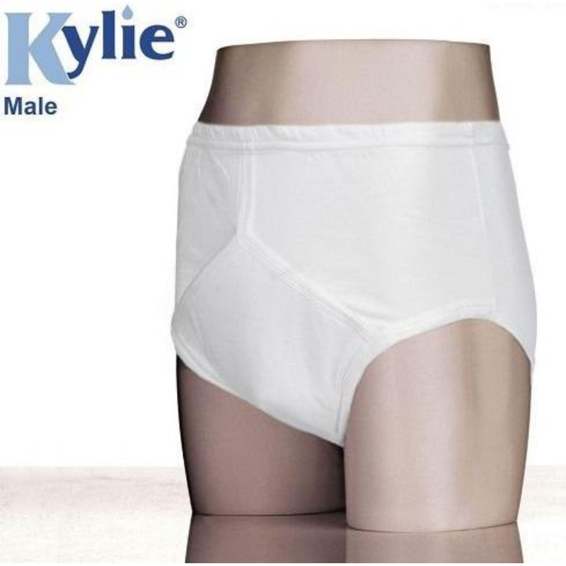 Kylie Male Washable Underwear 350ml 100% cotton white