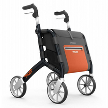 Load image into Gallery viewer, Lets Shop 4 Wheel  Rollator 25 litre shopping bag heights between 78 and 95cm Colours: Black and Grey