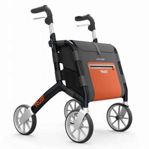 Lets Shop 4 Wheel  Rollator 25 litre shopping bag heights between 78 and 95cm Colours: Black and Grey