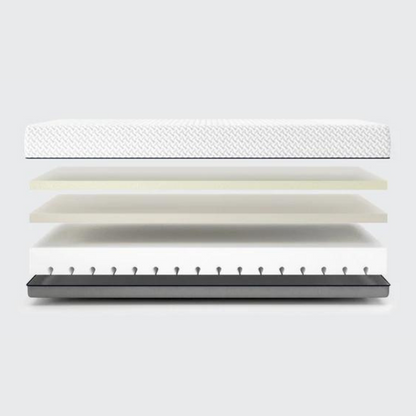 The Multi-layered mattress with high-density base support foam, visco foam and a natural latex topping foam.