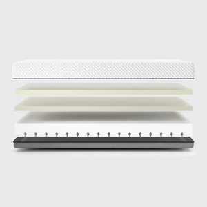 The Multi-layered mattress with high-density base support foam, visco foam and a natural latex topping foam.