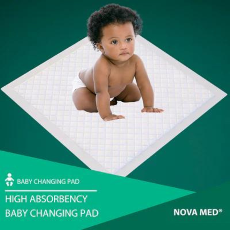 NOVAMED INCONTINENCE DISPOSABLE BED PADS, UNDERPADS WITH ADHESIVE TAPES - 60X90 CM