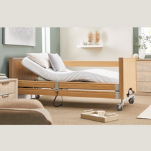 Load image into Gallery viewer, The Opera Basic 3ft Classic Profiling Bed with Cot Sides is perfect for those who need a little bit of extra help when it comes to getting in and out of bed. The bed can be raised to a nursing height of 80cm, making it easy for carers to provide assistance. Plus, the cot sides make it easy to ensure that your loved one stays safe and secure while they sleep.