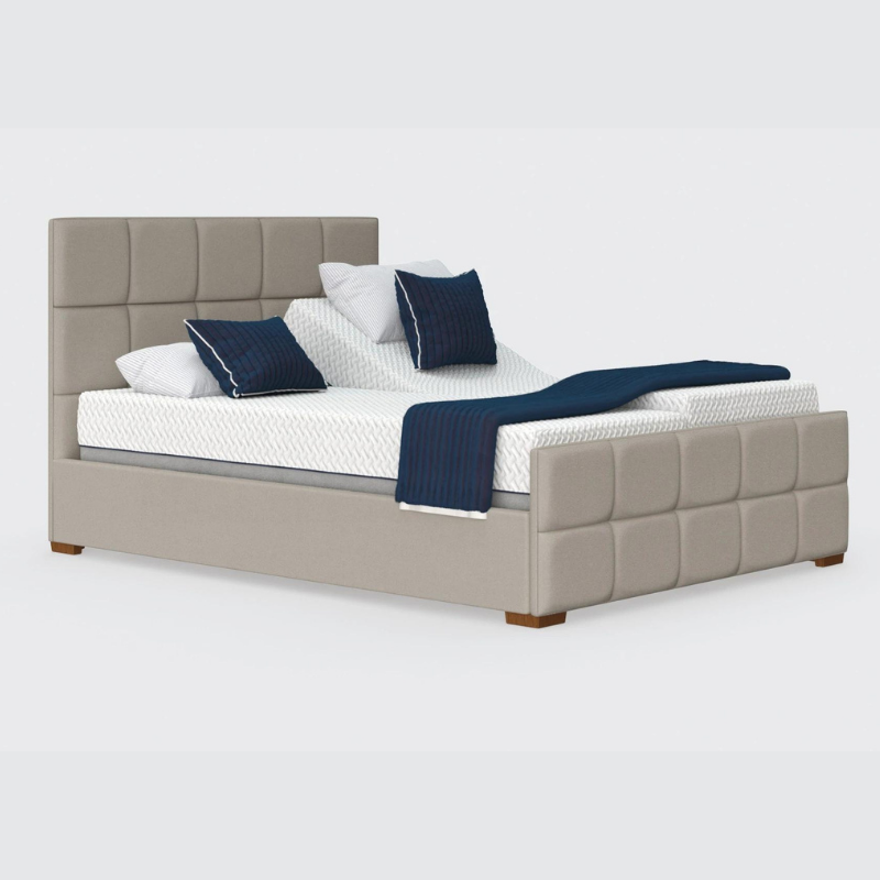 The Edel Dual has a split/twin mattress platform allowing each side to be controlled independently. Matching detailed head and foot boards give the Edel a grand, plush appearance.